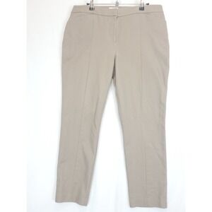 Chico's SO Slimming Ankle Pants Women 12 Tan Stretch Pockets Minimalist Casual